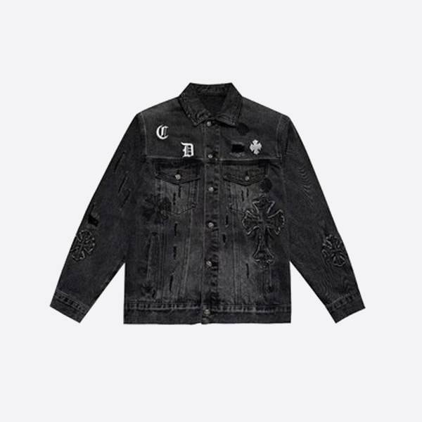 크롬하츠 디스트레스드 워싱 데님 재킷