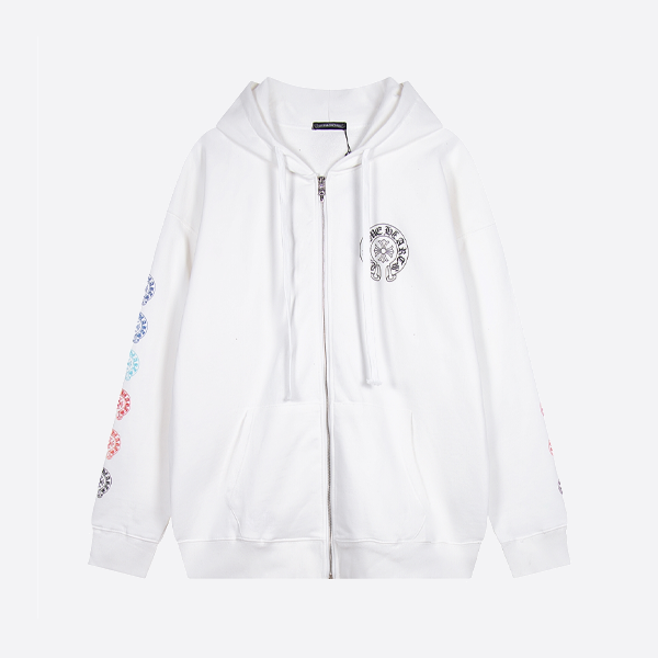 크롬하츠 레인보우 호스슈 후드티 화이트