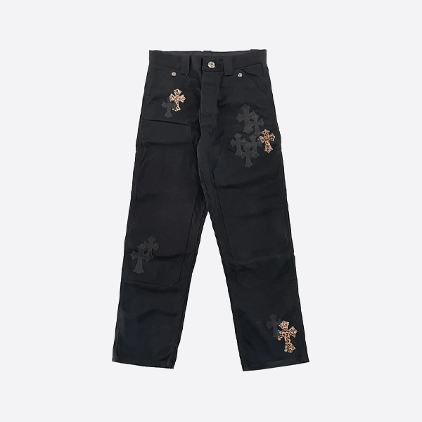 크롬하츠 레오파드 프린트 패치워크 워크 진