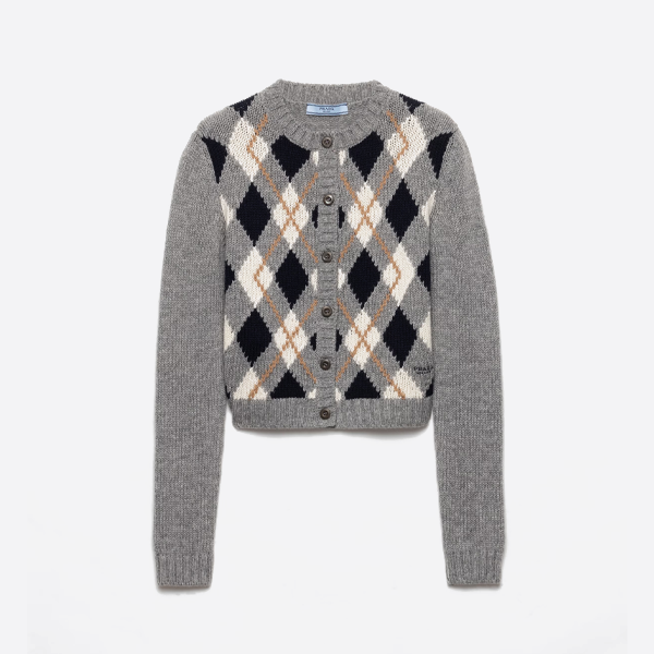 프라다 퀼팅 가디건