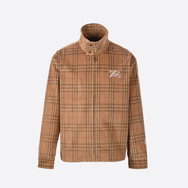 버버리 코듀로이 체크 재킷