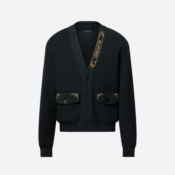 루이비통 금색 자수 가디건
