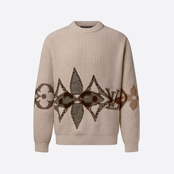 루이비통 청키 니트 자카드 크루넥 스웨터