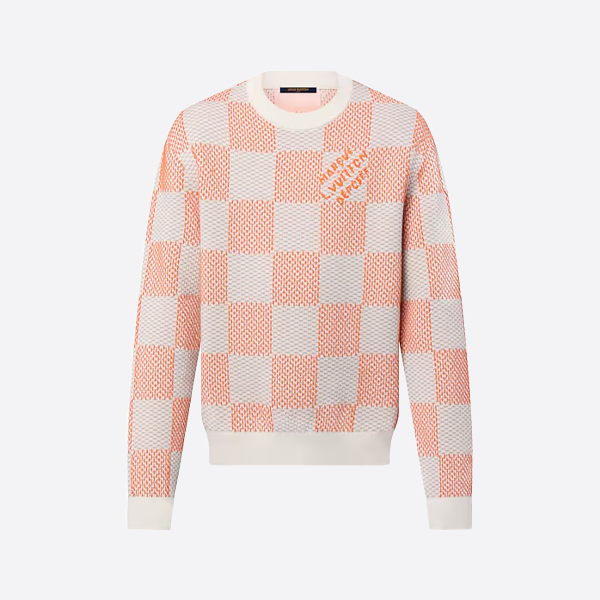 루이비통 체크 자카드 크루넥 스웨터