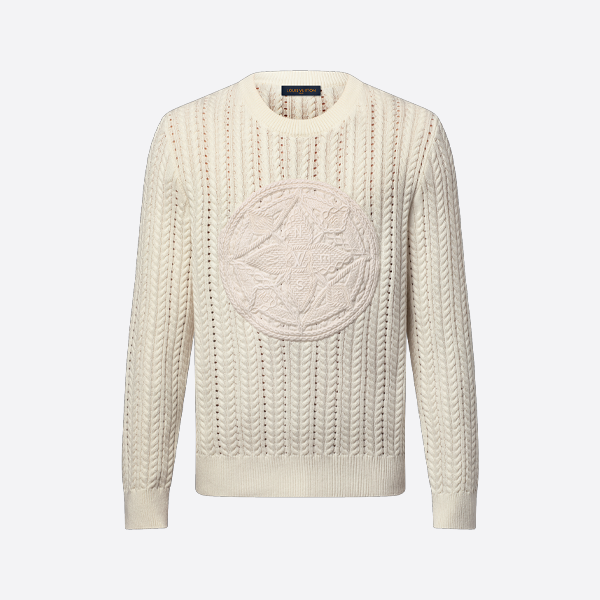 루이비통 자수 로고 오픈워크 스웨터