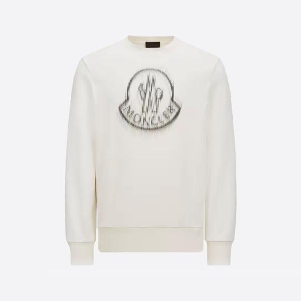 몽클레어 프린트 크루넥 스웨트셔츠, 화이트