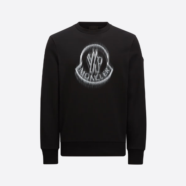 몽클레어 프린트 크루넥 스웨트셔츠, 블랙