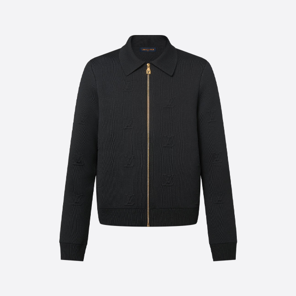 루이비통 엠보싱 라펠 니트 지퍼 재킷