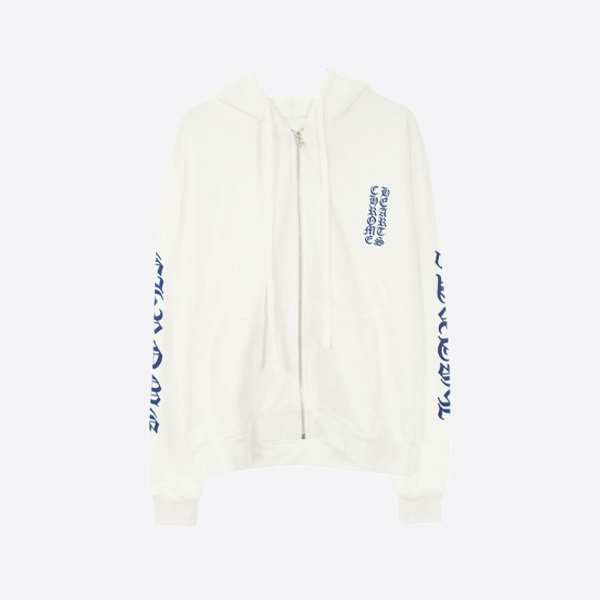 크롬하츠 블루 프린트 지퍼 후드 스웨트셔츠 재킷