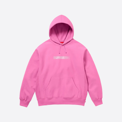슈프림 스와로브스키 콜라보레이션 라인스톤 팬텀 후드 스웨트셔츠 (핑크)