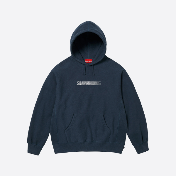 슈프림 스와로브스키 콜라보레이션 라인스톤 팬텀 후드 스웨트셔츠, 블루