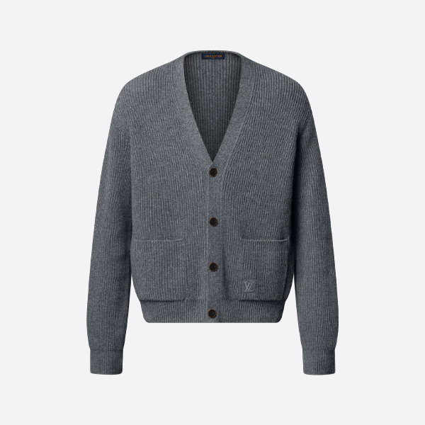 루이비통 스몰 로고 자수 캐시미어 울 가디건