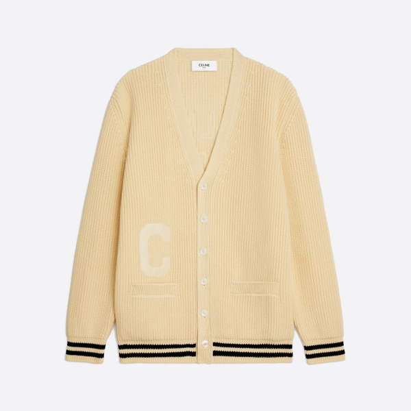 프레피 스타일의 셀린느 코튼 롱 가디건