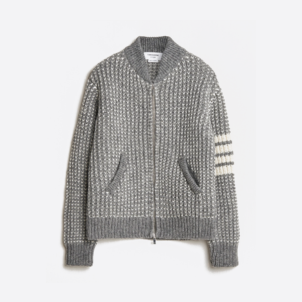 톰 브라운 니트 지퍼업 야구 재킷