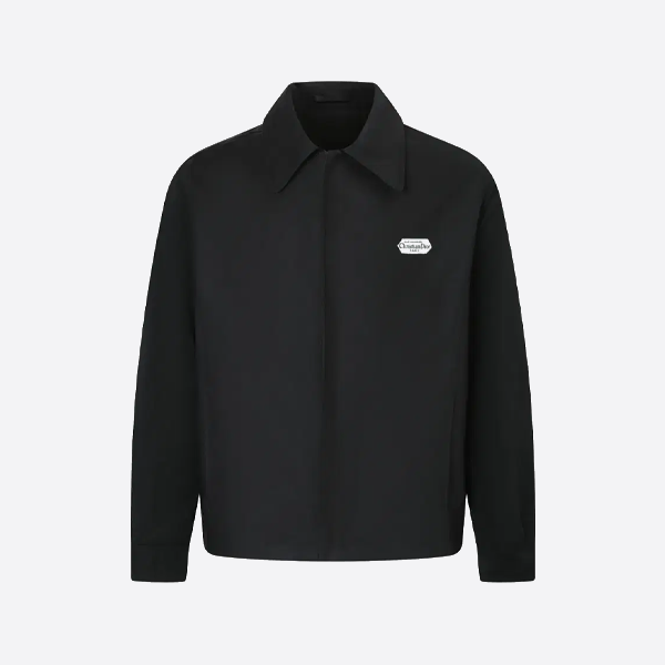 디올 스퀘어 로고 램스킨 가죽 재킷