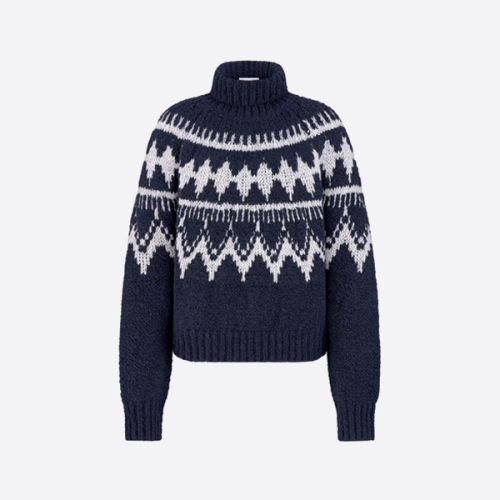 디올 자카드 터틀넥 스웨터