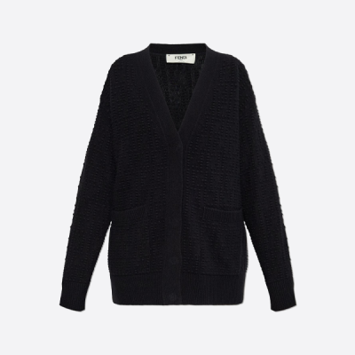 펜디 도트 무늬 브이넥 니트 가디건