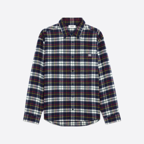 셀린느 트리 앰프 체크 롱 슬리브 셔츠