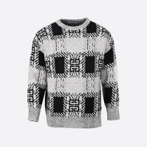 지방시 풀패널 체크 모헤어 니트 스웨터