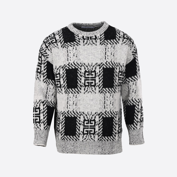 지방시 풀패널 체크 모헤어 니트 스웨터