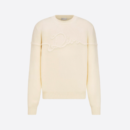 디올 트리플 컬러 시그니처 니트 터틀넥 스웨터 (애프리콧 색상)