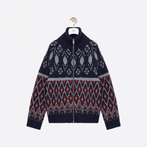 로에베 페어 아일 자카드 터틀넥 스웨터 가디건