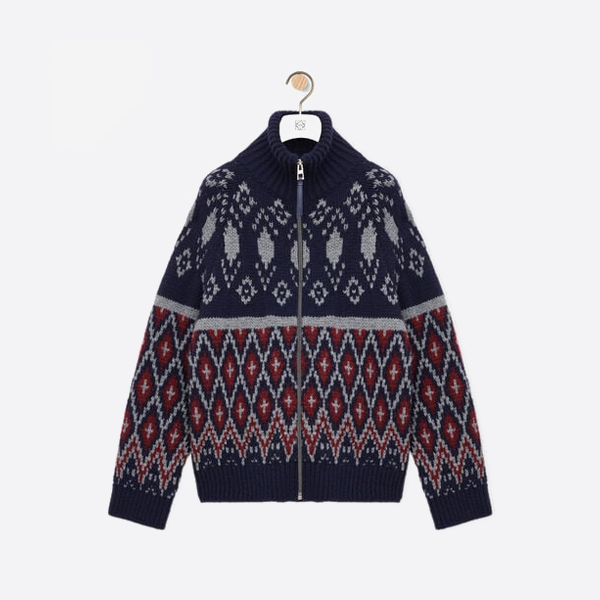 로에베 페어 아일 자카드 터틀넥 스웨터 가디건