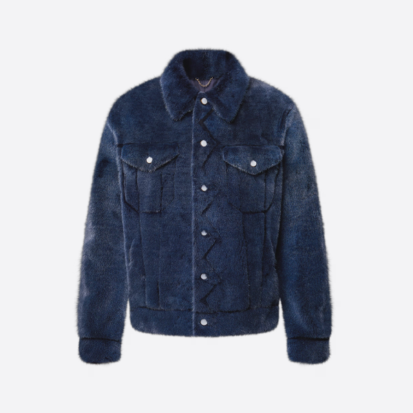 루이비통 밍크 모피 코트 (금색 라벨 포함)