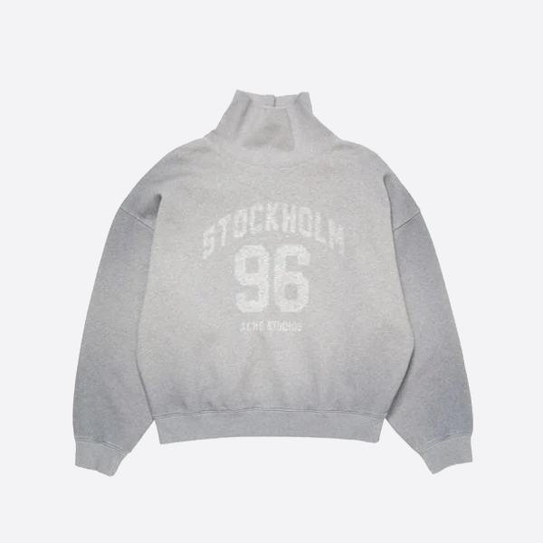 아크네 스튜디오 96 프린트 로고 디스트레스드 터틀넥 스웨트셔츠