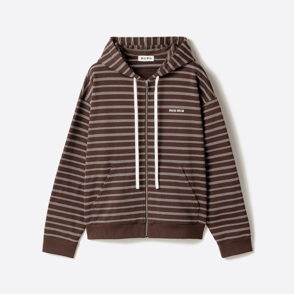 미우미우 자수 후드 집업 재킷