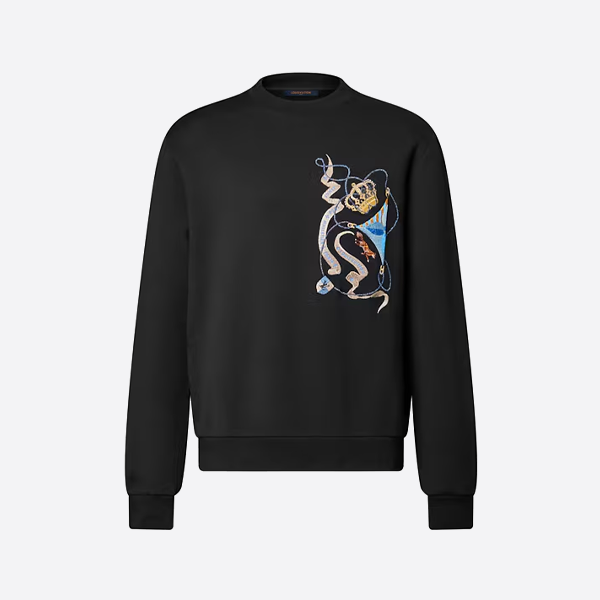 루이비통 크라운 자수 크루넥 스웨트셔츠