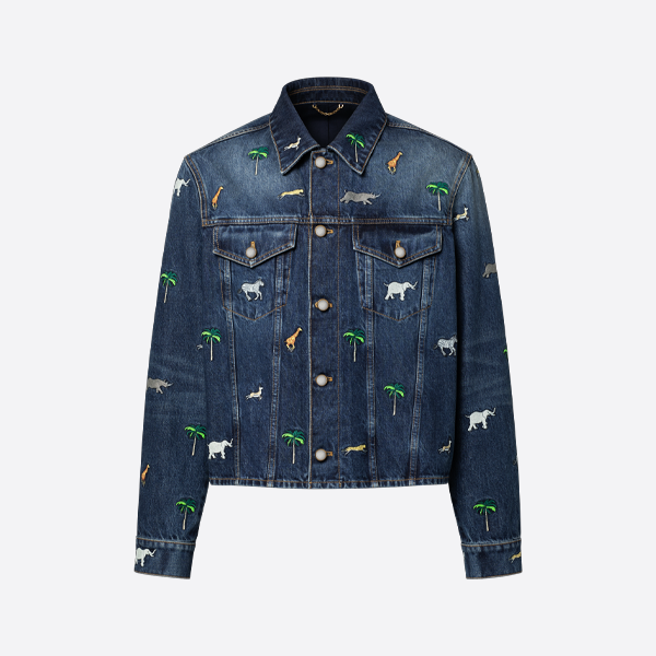 루이비통 애니멀 자수 데님 재킷 수트