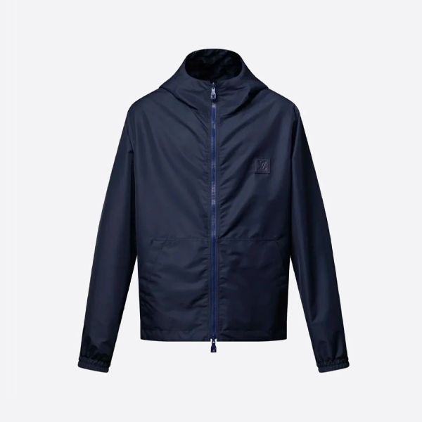 루이비통 가죽 패치 로고 자카드 리버서블 윈드브레이커 재킷