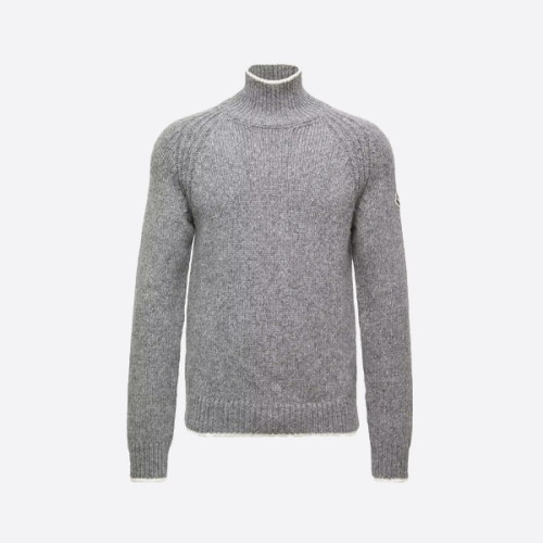 몽클레르 로고 터틀넥 긴팔 스웨터