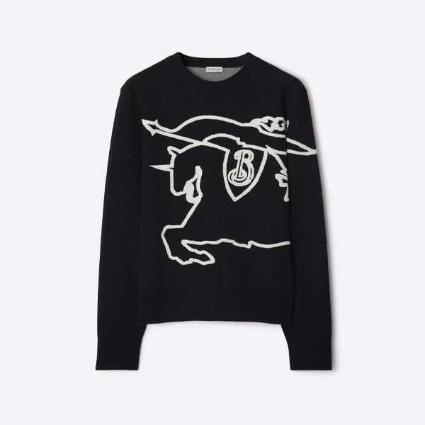 버버리 나이트 호스 자카드 크루넥 스웨터