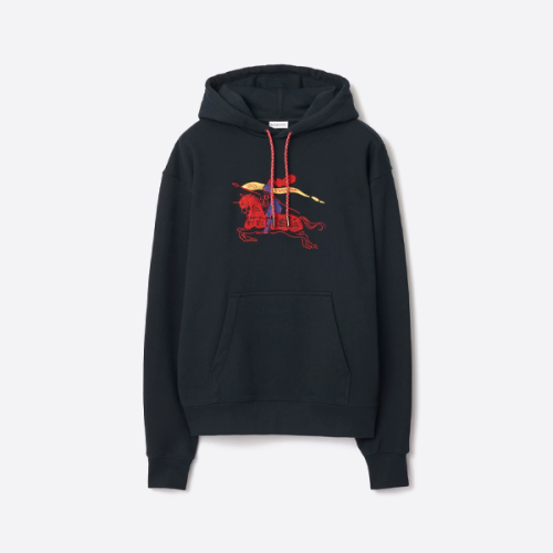 버버리 플록 자수 워호스 후드티