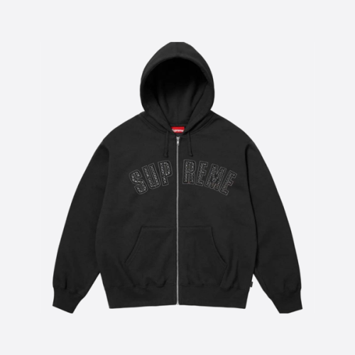 슈프림 라인스톤 후드티, 블랙