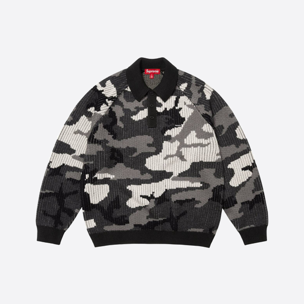 슈프림 자수 로고 니트 카무플라주 스웨터