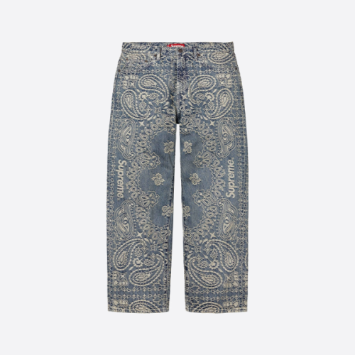 슈프림 페이즐리 데님 블루 진