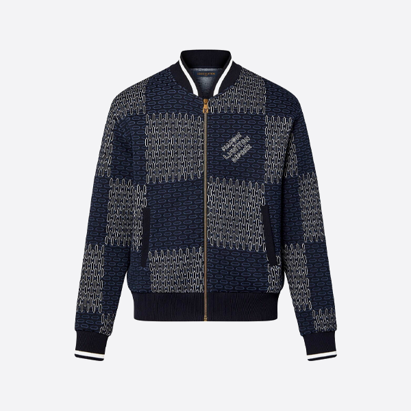 루이비통 체크 자카드 니트 지퍼 재킷