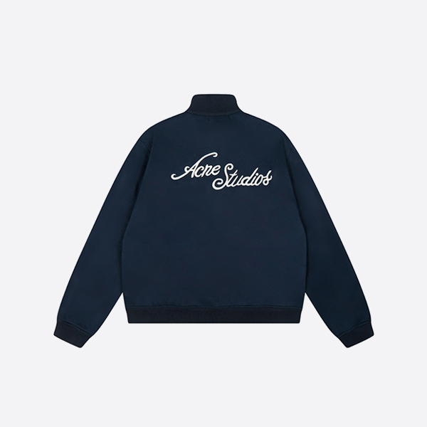 아크네 스튜디오 3D 자수 로고 지퍼 재킷, 블루