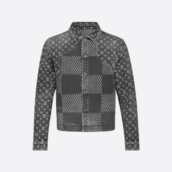 루이비통 다미에 모노그램 프린트 패치워크 데님 재킷