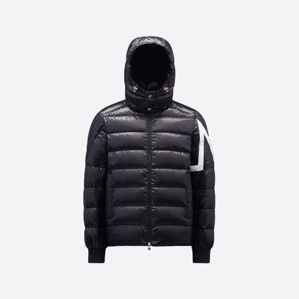 몽클레어 더블 피크 스트라이프 후드 다운 재킷