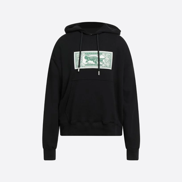오프화이트 악어 달러 프린트 후드티