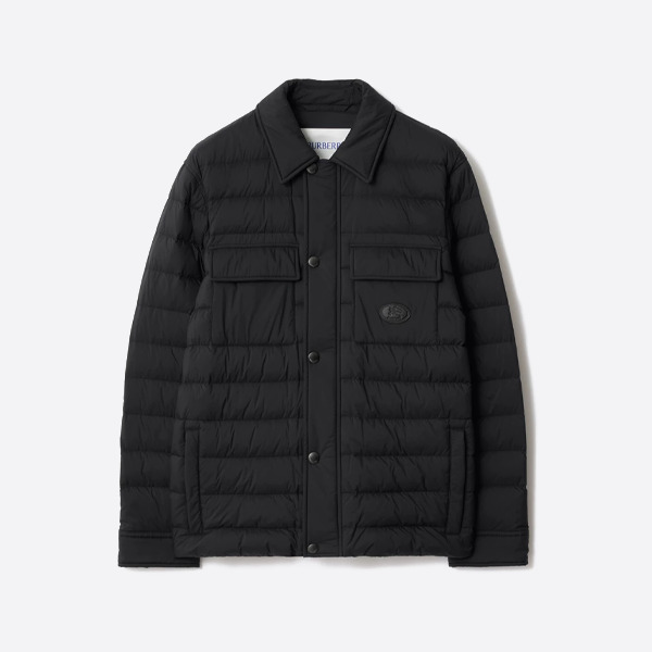 버버리 가죽 패치 포켓 칼라 다운 재킷