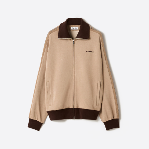 미우미우 플레인 니트 지퍼업 스포츠 재킷