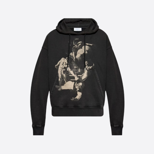 오프화이트 성 마태오 순교 프린트 후드티