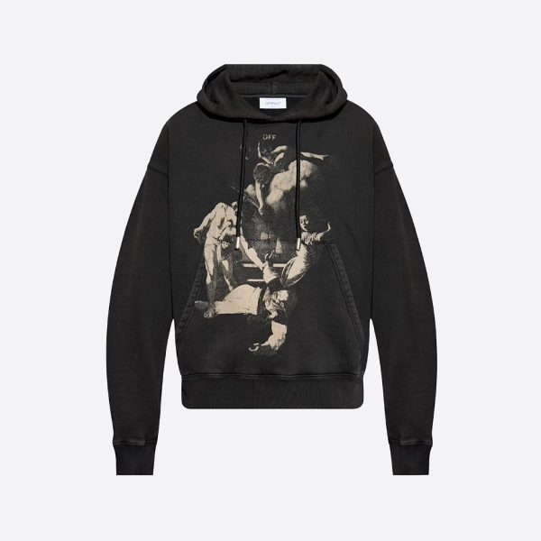 오프화이트 성 마태오 순교 프린트 후드티