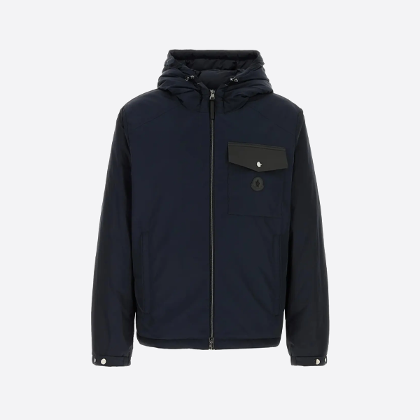 몽클레어 포켓 로고 후드 다운 재킷