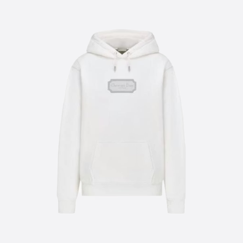 디올 자수 실버 라벨 후드티